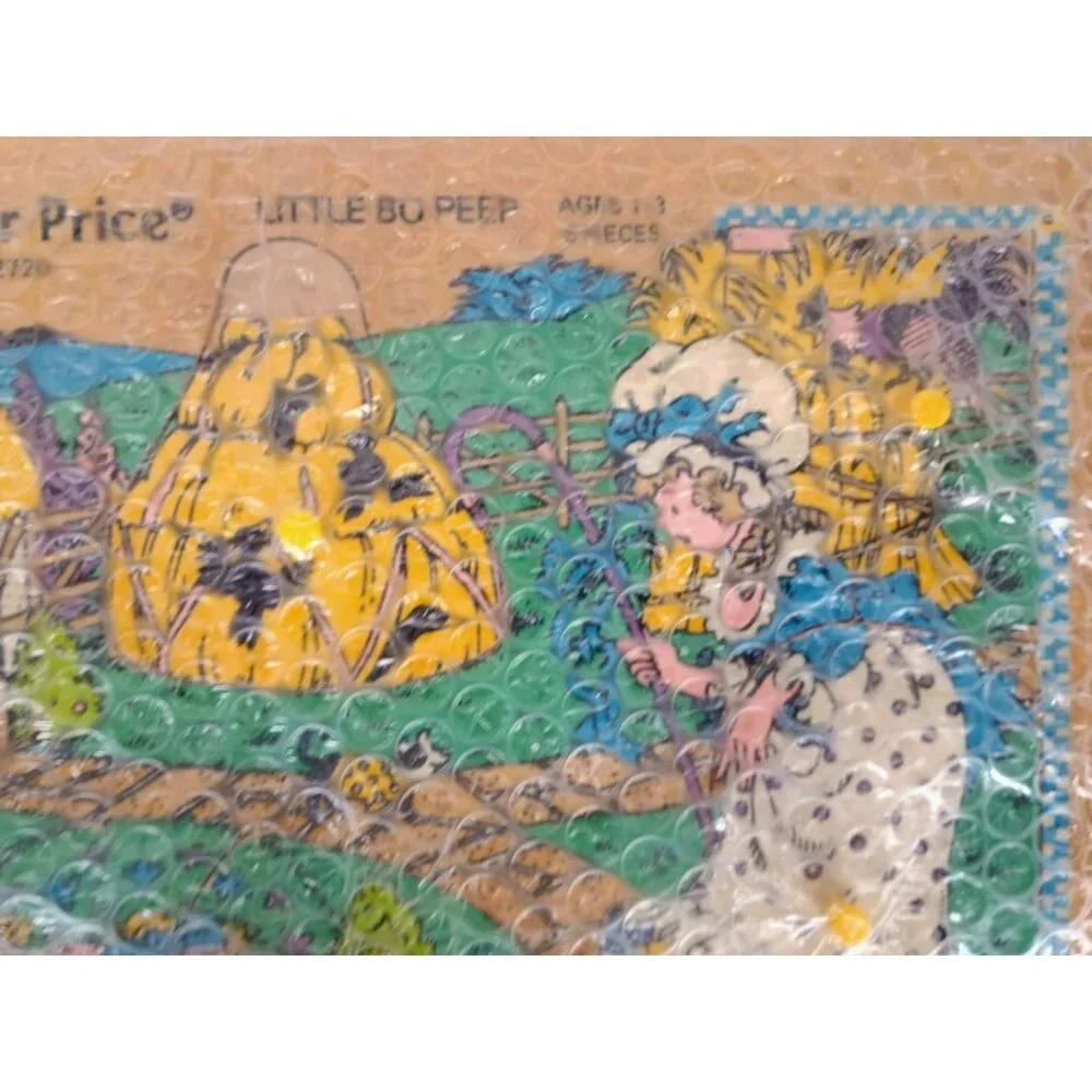 Fisher Price Little Bo Peep 7729 Vintage Puzzle With 8 Pieces Ages 1-3 Cardboard